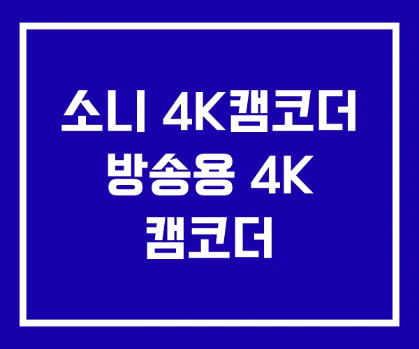 소니 4K캠코더 방송용 4K 캠코더
