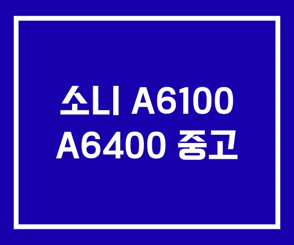 소니 A6100 A6400 중고