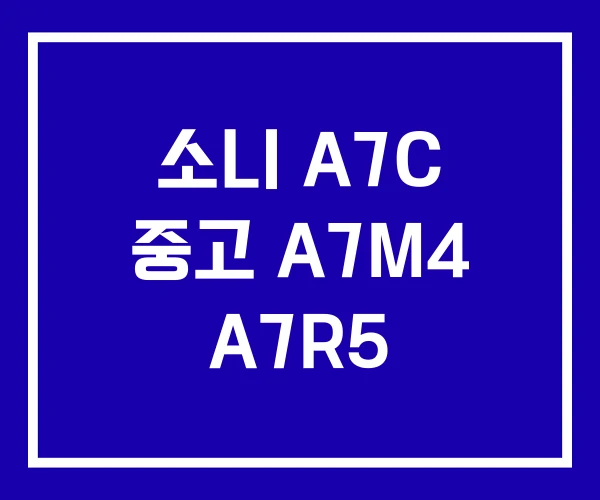 소니 A7C 중고 A7M4 A7R5