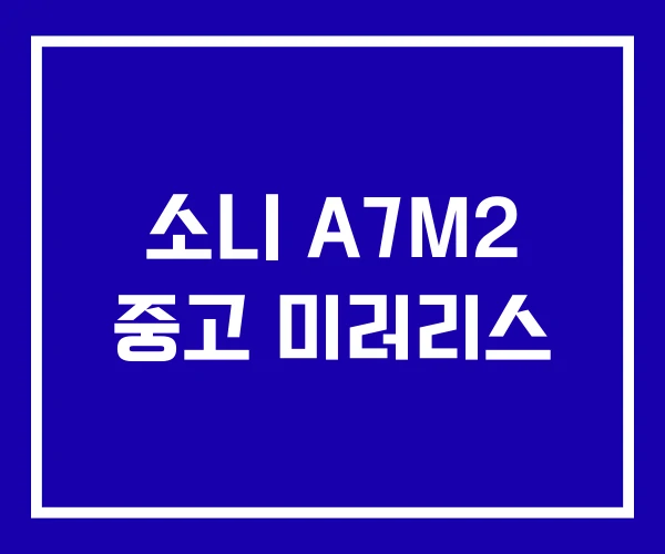 소니 A7M2 중고 미러리스 소니 A7M2 중고 미러리스