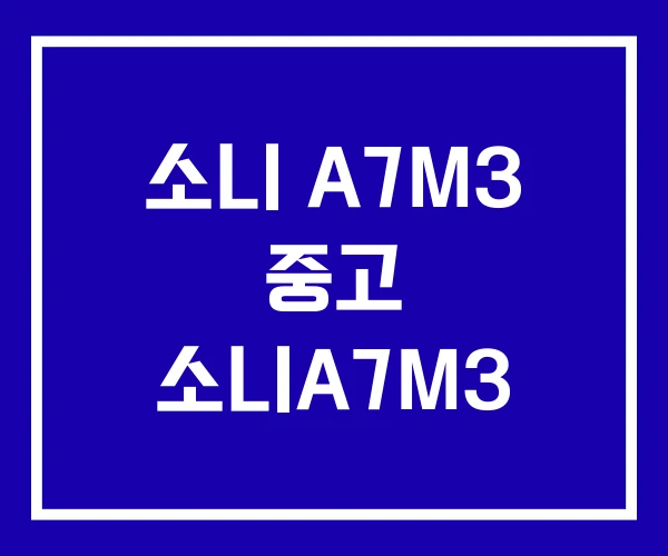 소니 A7M3 중고 소니A7M3