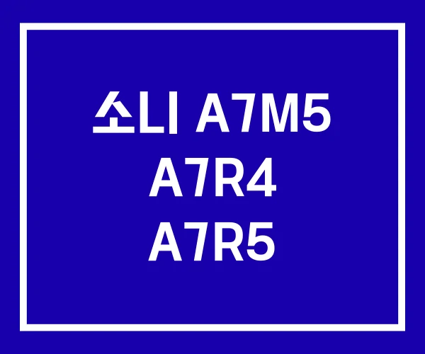소니 A7M5 A7R4 A7R5 소니 A7M5 A7R4 A7R5