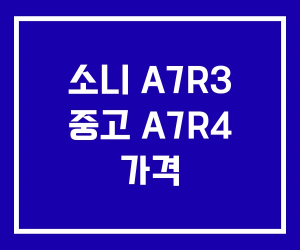 소니 A7R3 중고 A7R4 가격