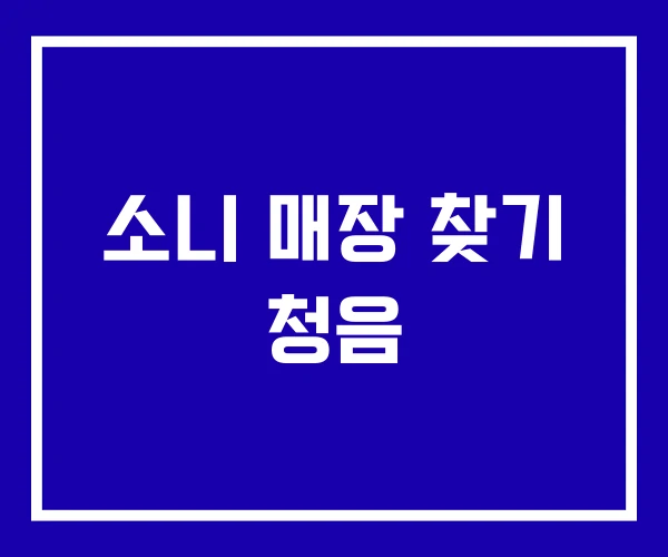 소니 매장 찾기 청음