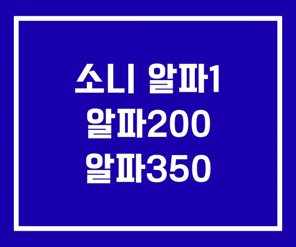 소니 알파1 알파200 알파350