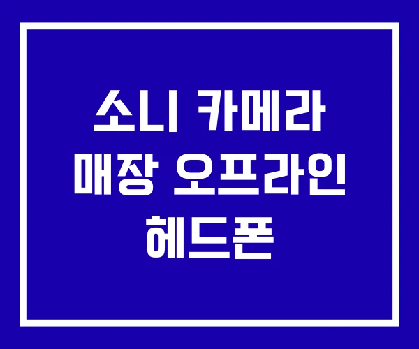 소니 카메라 매장 오프라인 헤드폰