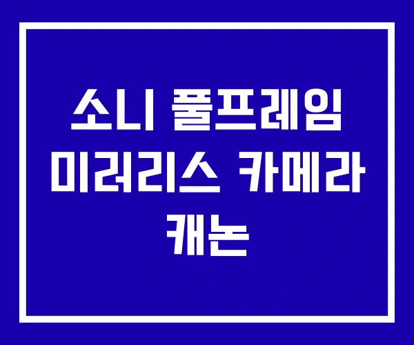 소니 풀프레임 미러리스 카메라 캐논