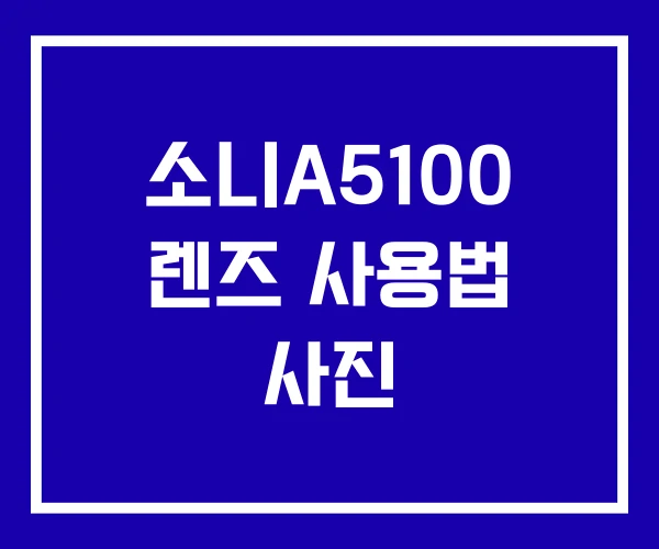 소니A5100 렌즈 사용법 사진 소니A5100 렌즈 사용법 사진