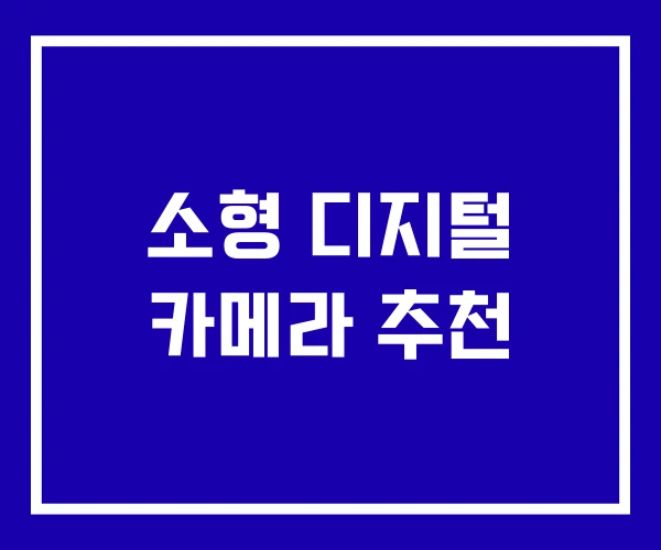 소형 디지털 카메라 추천