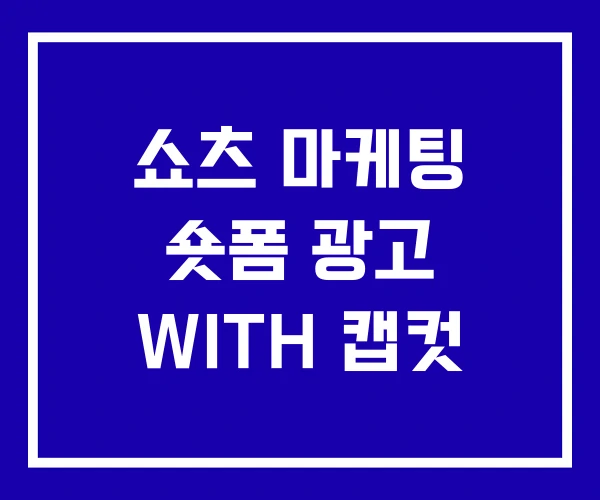 쇼츠 마케팅 숏폼 광고 WITH 캡컷