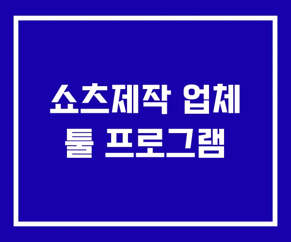 쇼츠제작 업체 툴 프로그램 쇼츠제작 업체 툴 프로그램