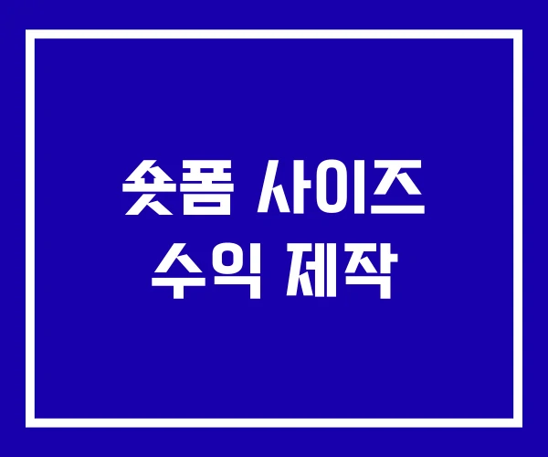 숏폼 사이즈 수익 제작