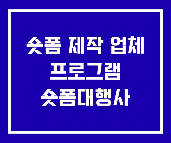 숏폼 제작 업체 프로그램 숏폼대행사