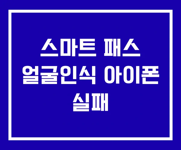 스마트 패스 얼굴인식 아이폰 실패 스마트 패스 얼굴인식 아이폰 실패