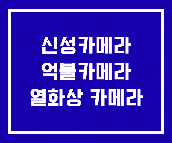 신성카메라 억불카메라 열화상 카메라