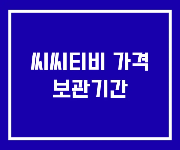 씨씨티비 가격 보관기간 씨씨티비 가격 보관기간