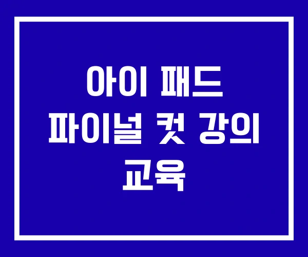 아이 패드 파이널 컷 강의 교육
