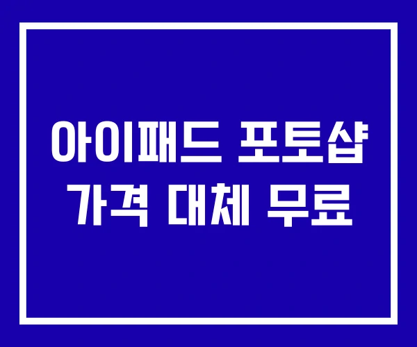 아이패드 포토샵 가격 대체 무료