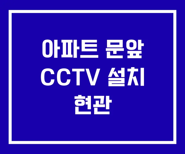 아파트 문앞 CCTV 설치 현관 아파트 문앞 CCTV 설치 현관