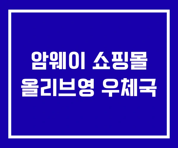 암웨이 쇼핑몰 올리브영 우체국
