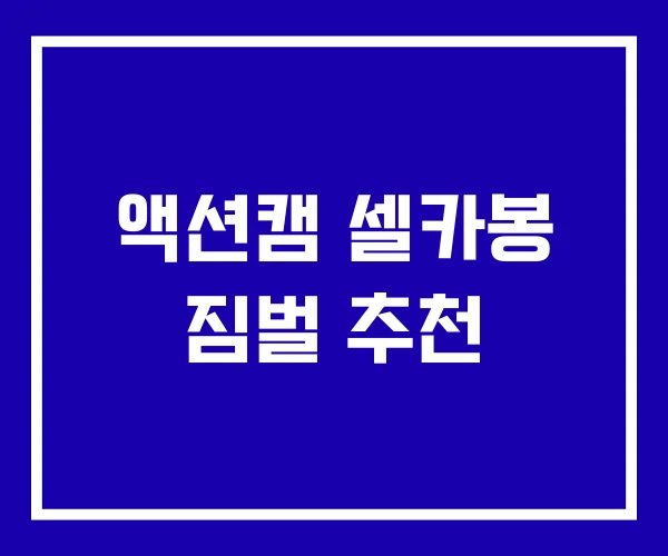액션캠 셀카봉 짐벌 추천