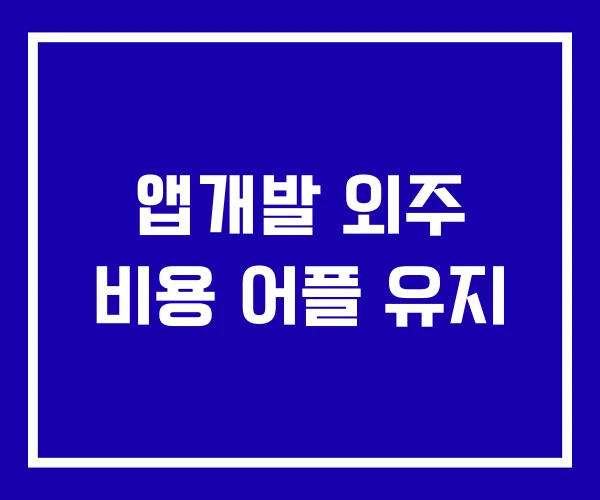 앱개발 외주 비용 어플 유지 앱개발 외주 비용 어플 유지