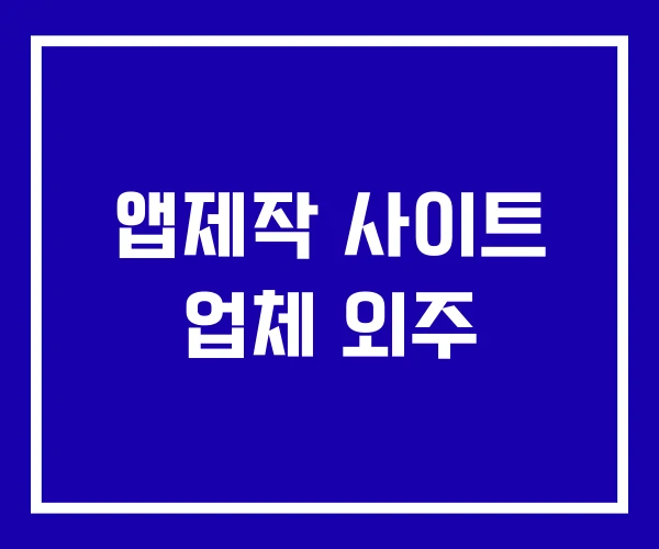 앱제작 사이트 업체 외주