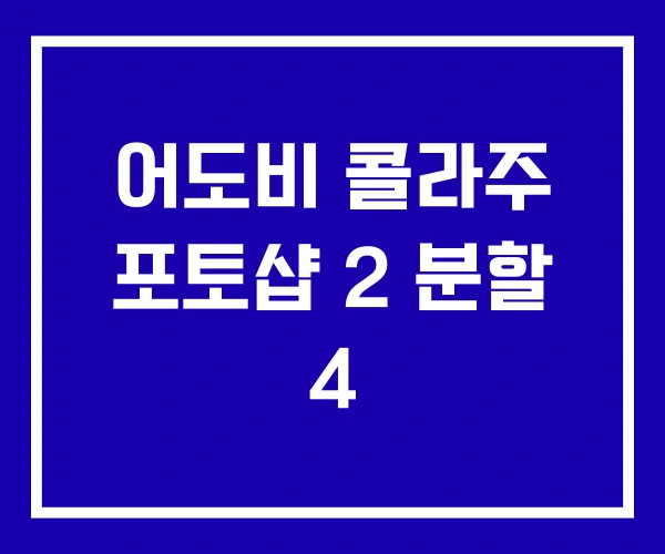 어도비 콜라주 포토샵 2 분할 4