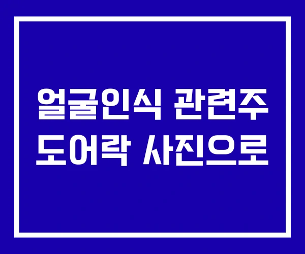 얼굴인식 관련주 도어락 사진으로
