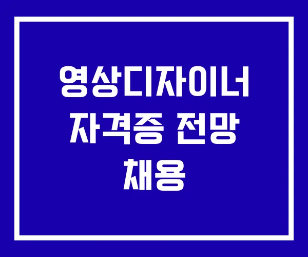 영상디자이너 자격증 전망 채용