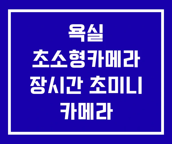 욕실 초소형카메라 장시간 초미니 카메라