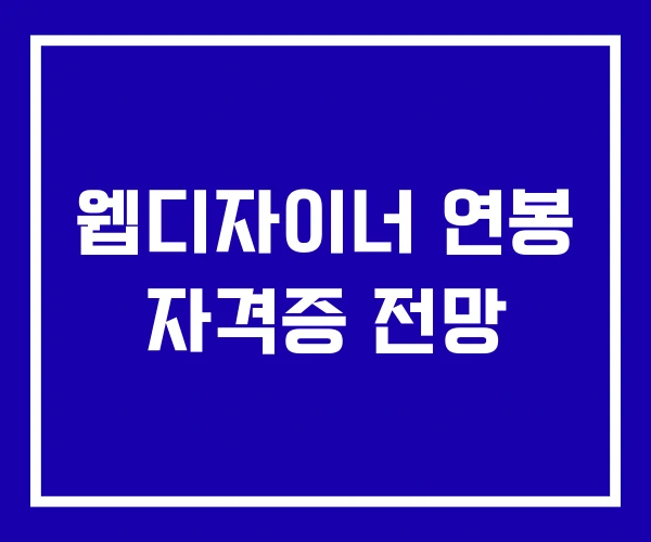 웹디자이너 연봉 자격증 전망