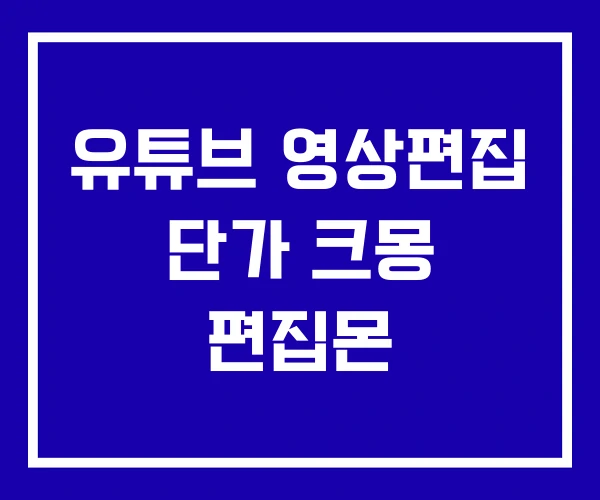 유튜브 영상편집 단가 크몽 편집몬