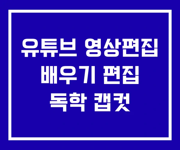 유튜브 영상편집 배우기 편집 독학 캡컷