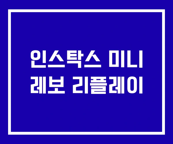 인스탁스 미니 레보 리플레이