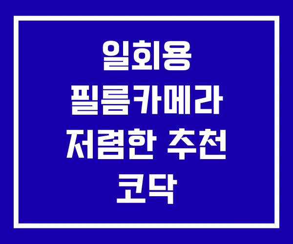 일회용 필름카메라 저렴한 추천 코닥