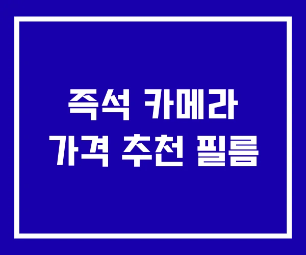 즉석 카메라 가격 추천 필름