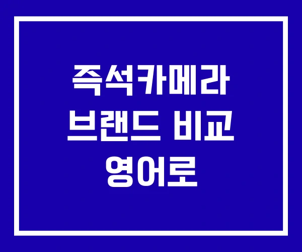 즉석카메라 브랜드 비교 영어로 즉석카메라 브랜드 비교 영어로