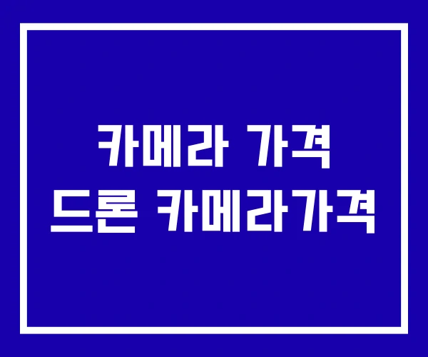 카메라 가격 드론 카메라가격