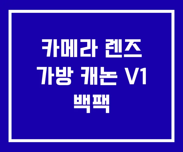 카메라 렌즈 가방 캐논 V1 백팩