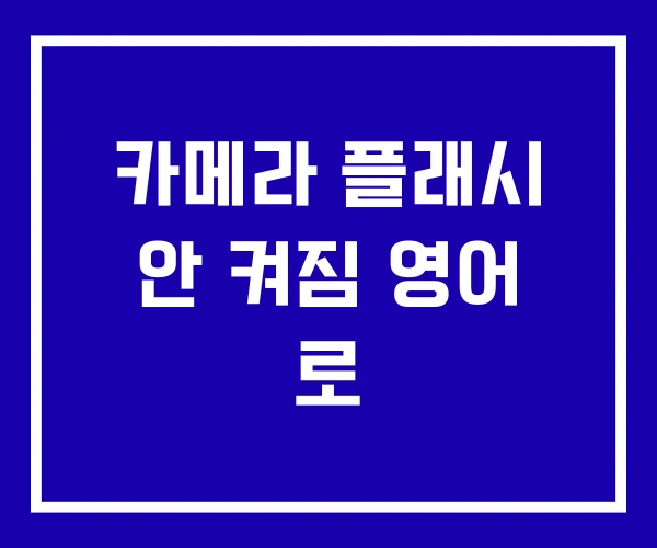 카메라 플래시 안 켜짐 영어 로
