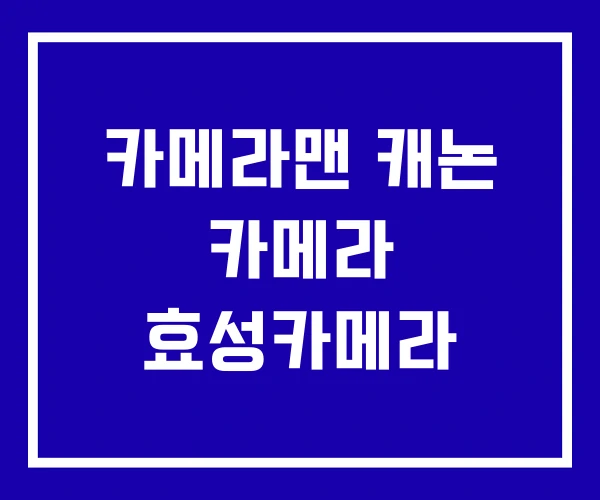 카메라맨 캐논 카메라 효성카메라