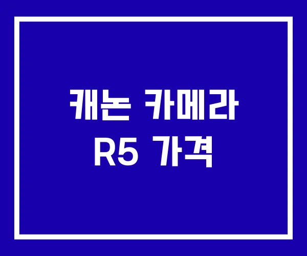 캐논 카메라 R5 가격