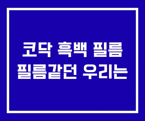 코닥 흑백 필름 필름같던 우리는