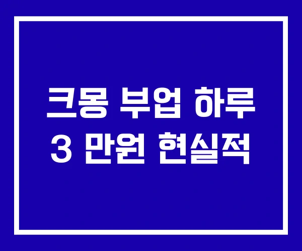 크몽 부업 하루 3 만원 현실적 크몽 부업 하루 3 만원 현실적