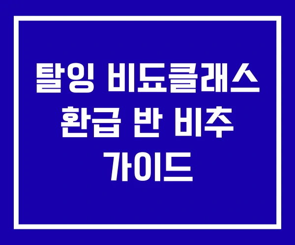 탈잉 비됴클래스 환급 반 비추 가이드