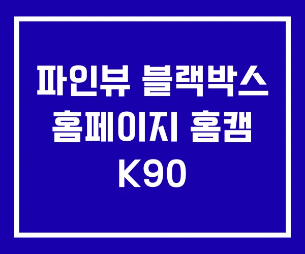 파인뷰 블랙박스 홈페이지 홈캠 K90