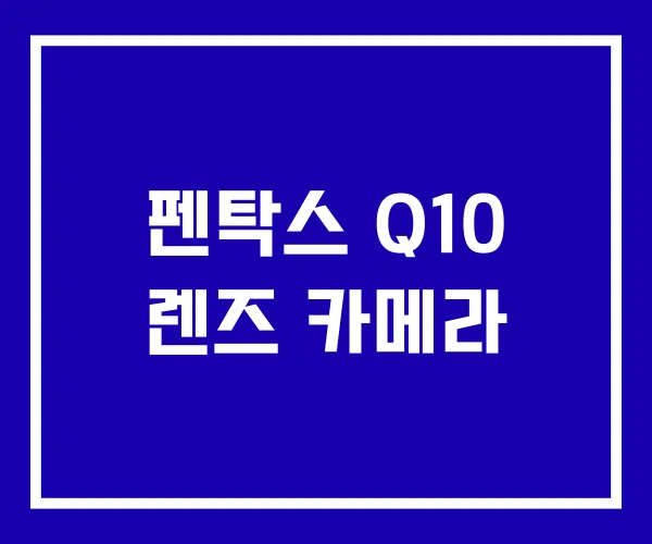 펜탁스 Q10 렌즈 카메라