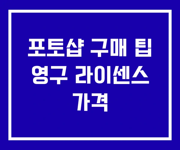 포토샵 구매 팁 영구 라이센스 가격