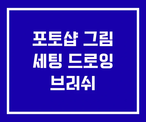 포토샵 그림 세팅 드로잉 브러쉬 포토샵 그림 세팅 드로잉 브러쉬